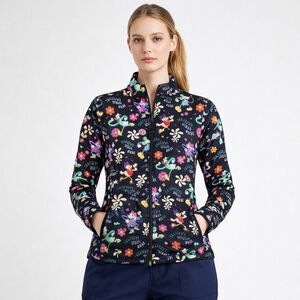 Disney Tooniforms Women's Mickey Mouse and FRIENDS Black Zip Up JACKET 4x